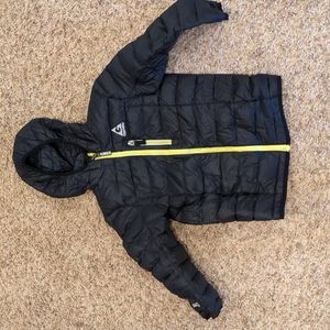 Gerry black down puffer coat with hood kids boys girls xs size 6 warm for winter